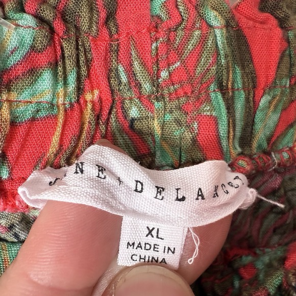 Jane & Delancey Pants XL‎ High Rise Wide Leg Jungle Tropical Flowy Resort NEW - Picture 9 of 10